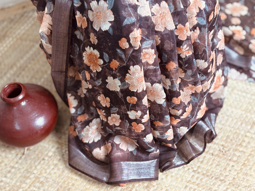 Semi Linen Saree (Code-lSH26)