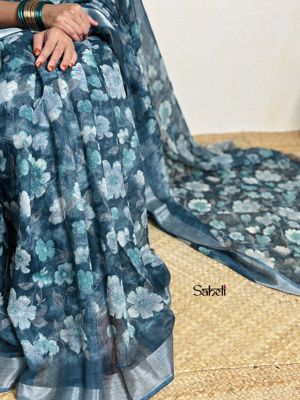 Semi Linen Saree (Code - lSH27)