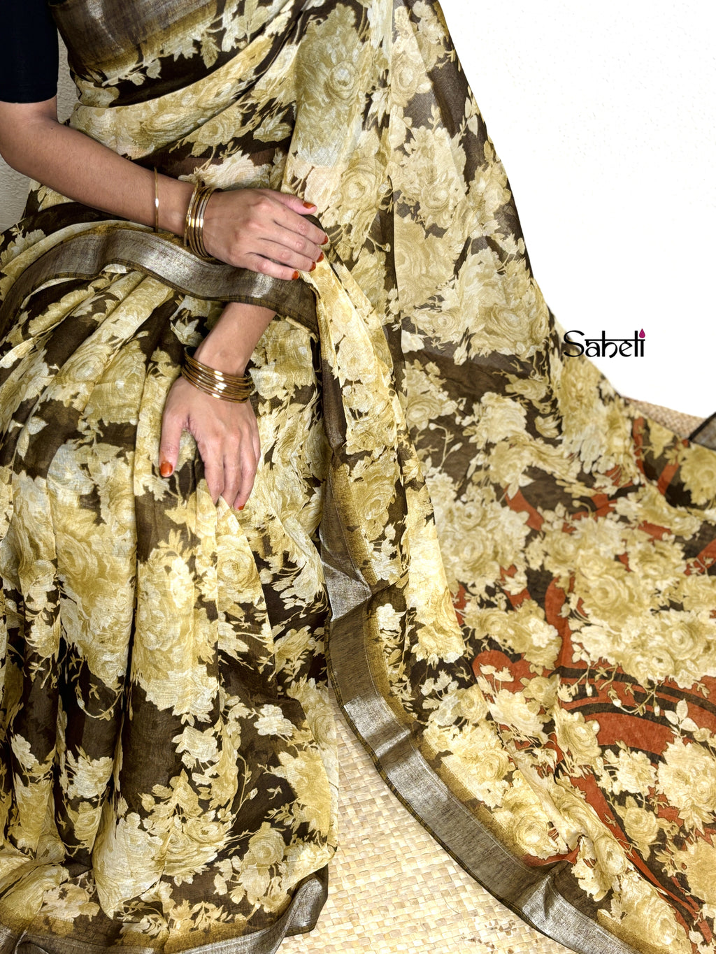 Semi Linen Saree (Code - lSH28)