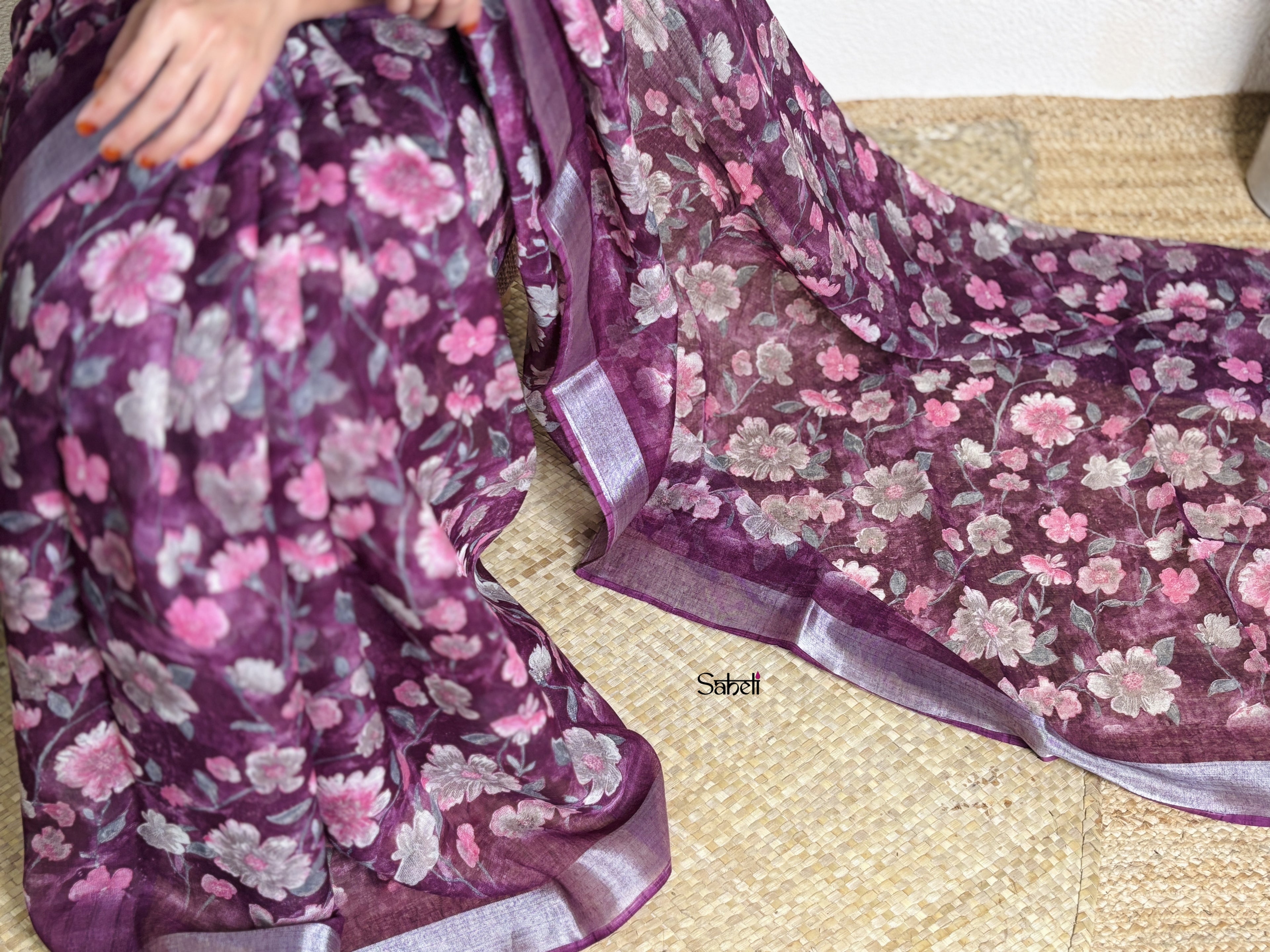 Semi Linen Saree (Code - lSH29)