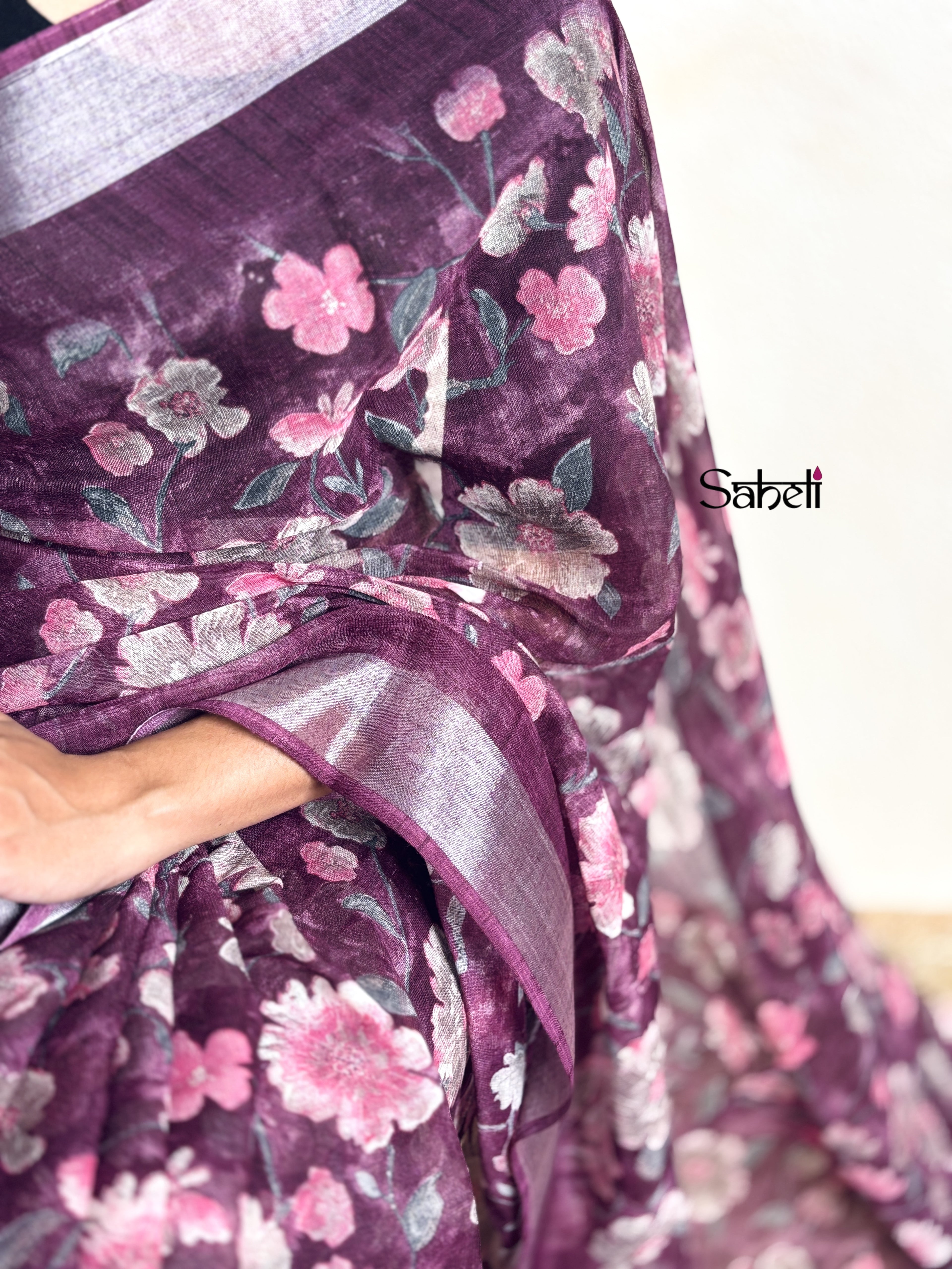 Semi Linen Saree (Code - lSH29)